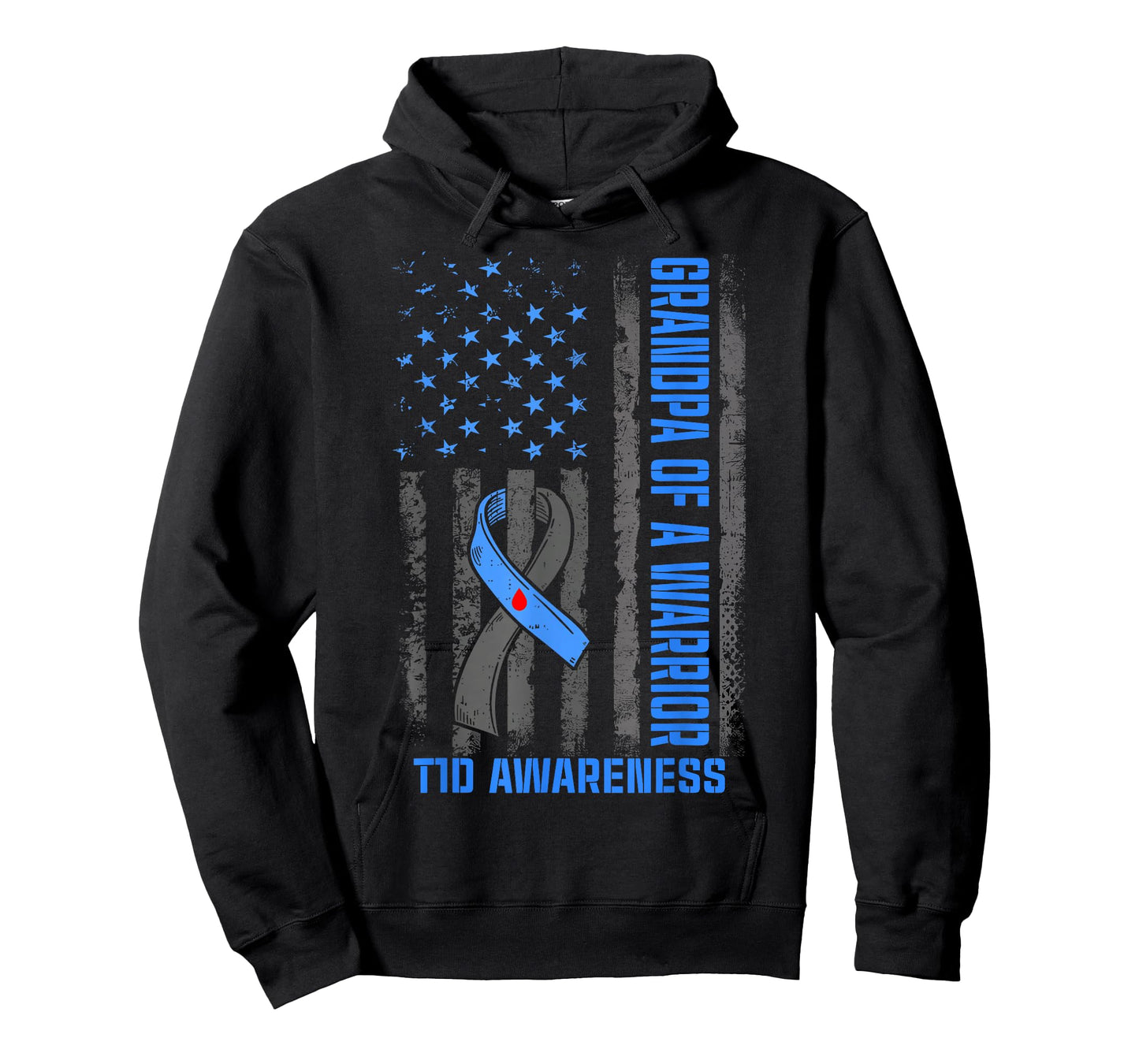 Type 1 Diabetes Awareness T1D Grandpa of Warrior Diabetic T-Shirt