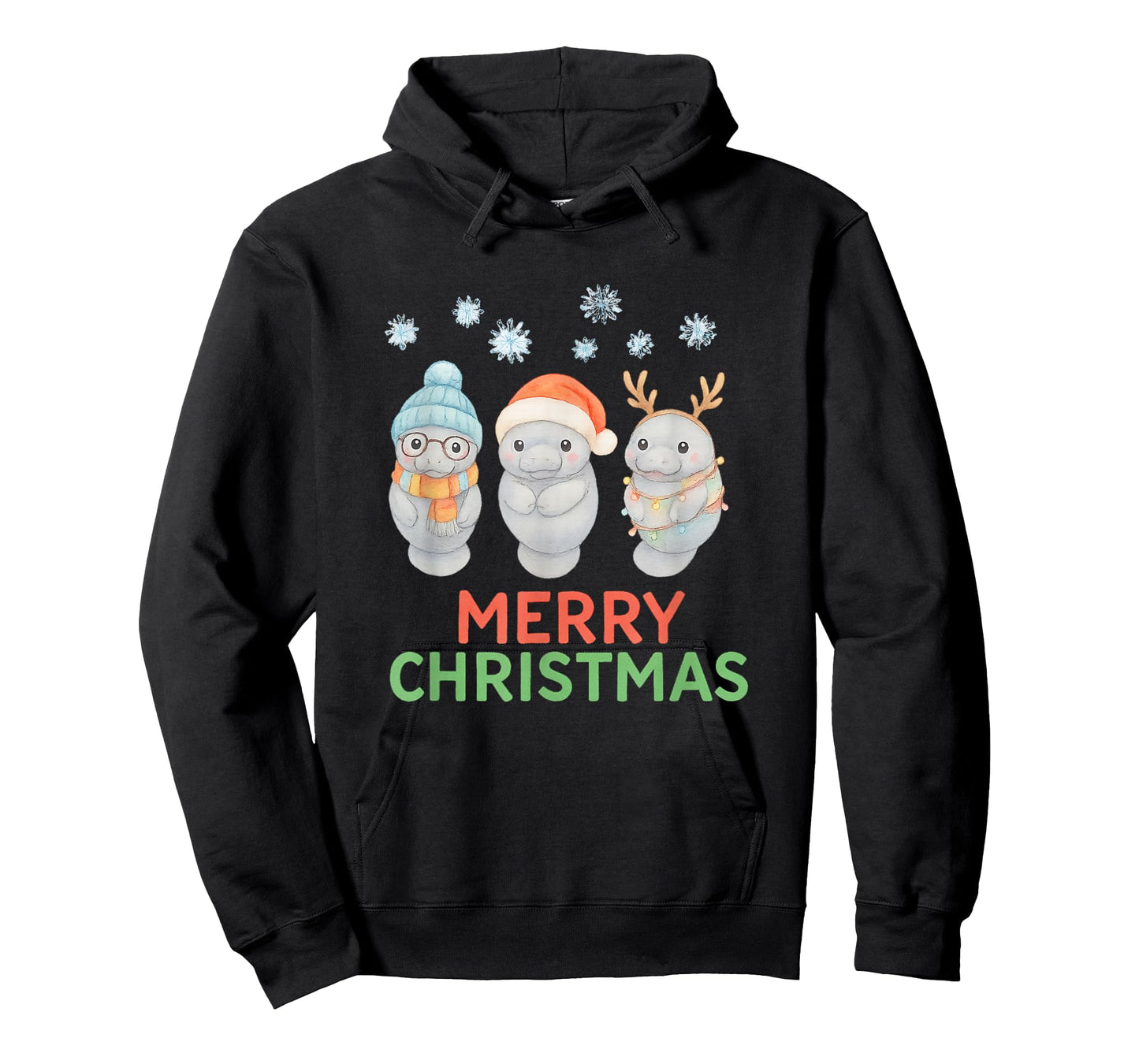 Cute Baby Manatee Santa Reindeer Christmas Manatees Gifts T-Shirt