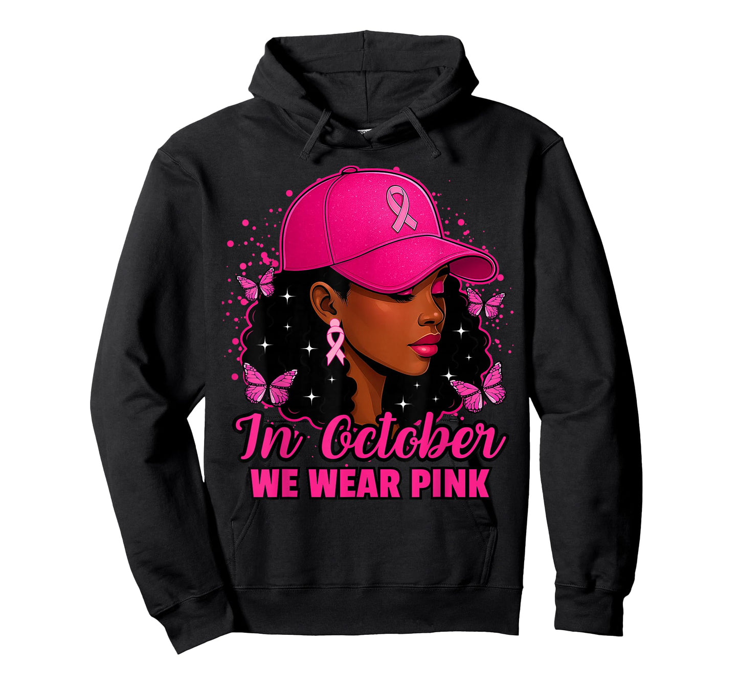 African American Women in October We Wear Pink Breast Cancer T-Shirt