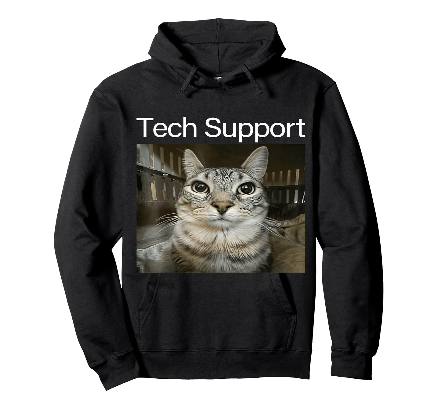 Tech Support Silly Staring Cat Meme Gen Alpha Humor Brainrot T-Shirt