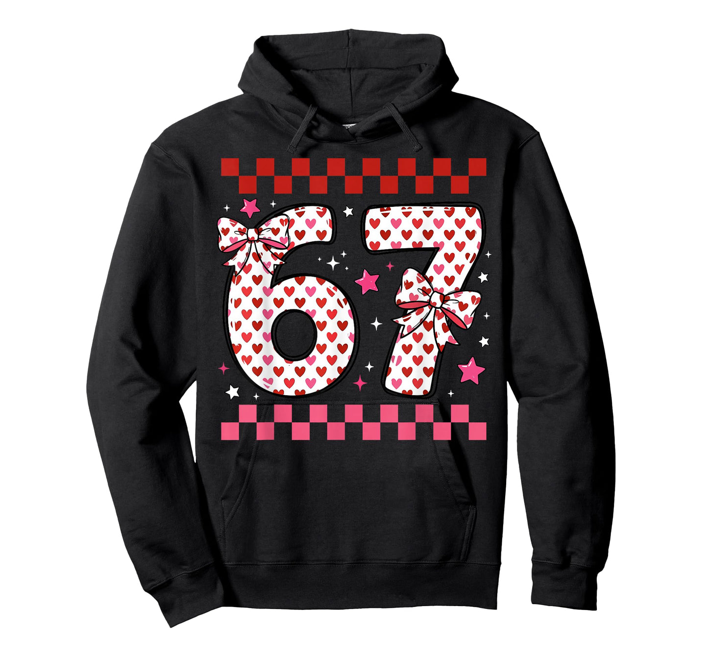 Valentine 67 Six Seven 6-7 Funny Heart Bow for Kids Girls T-Shirt