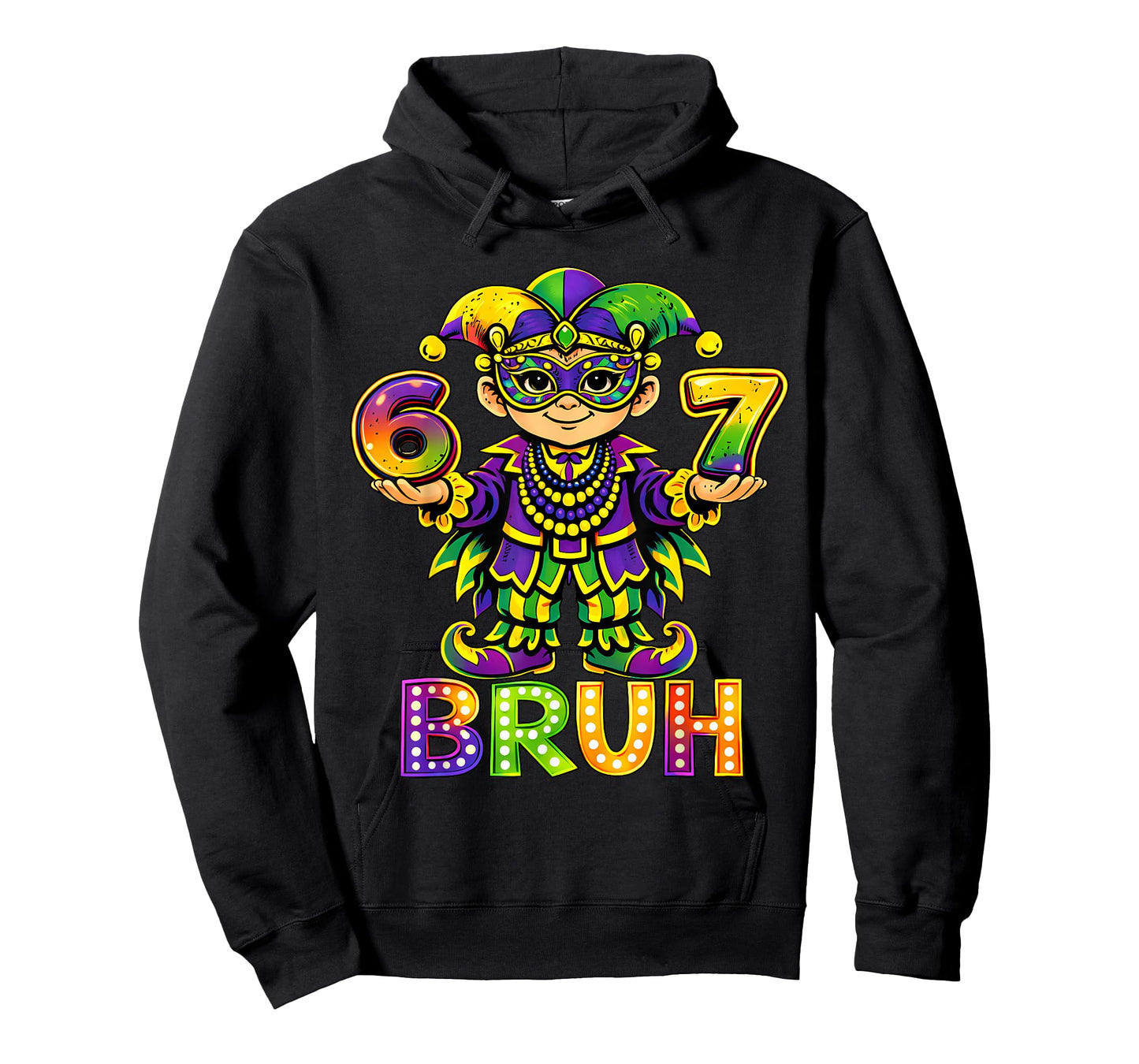 Bruh Mardi Gras Carnival Six Seven Jester Beads 67 Meme Boys T-Shirt