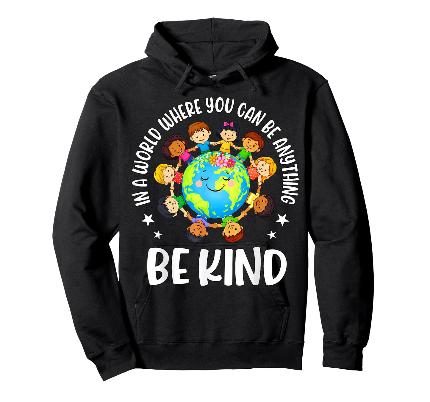 in A World Be Kind Kids Earth World Kindness Day Teachers T-Shirt