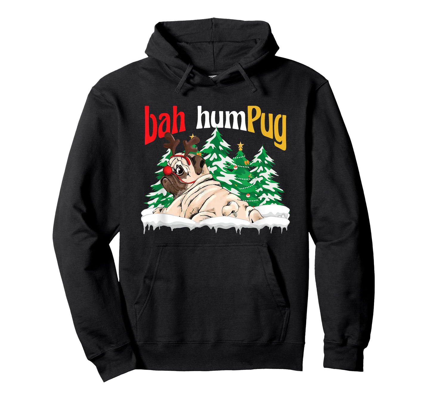 Bah Humbug Funny Pug Dog Xmas Bah Humpug Anti Christmas T-Shirt