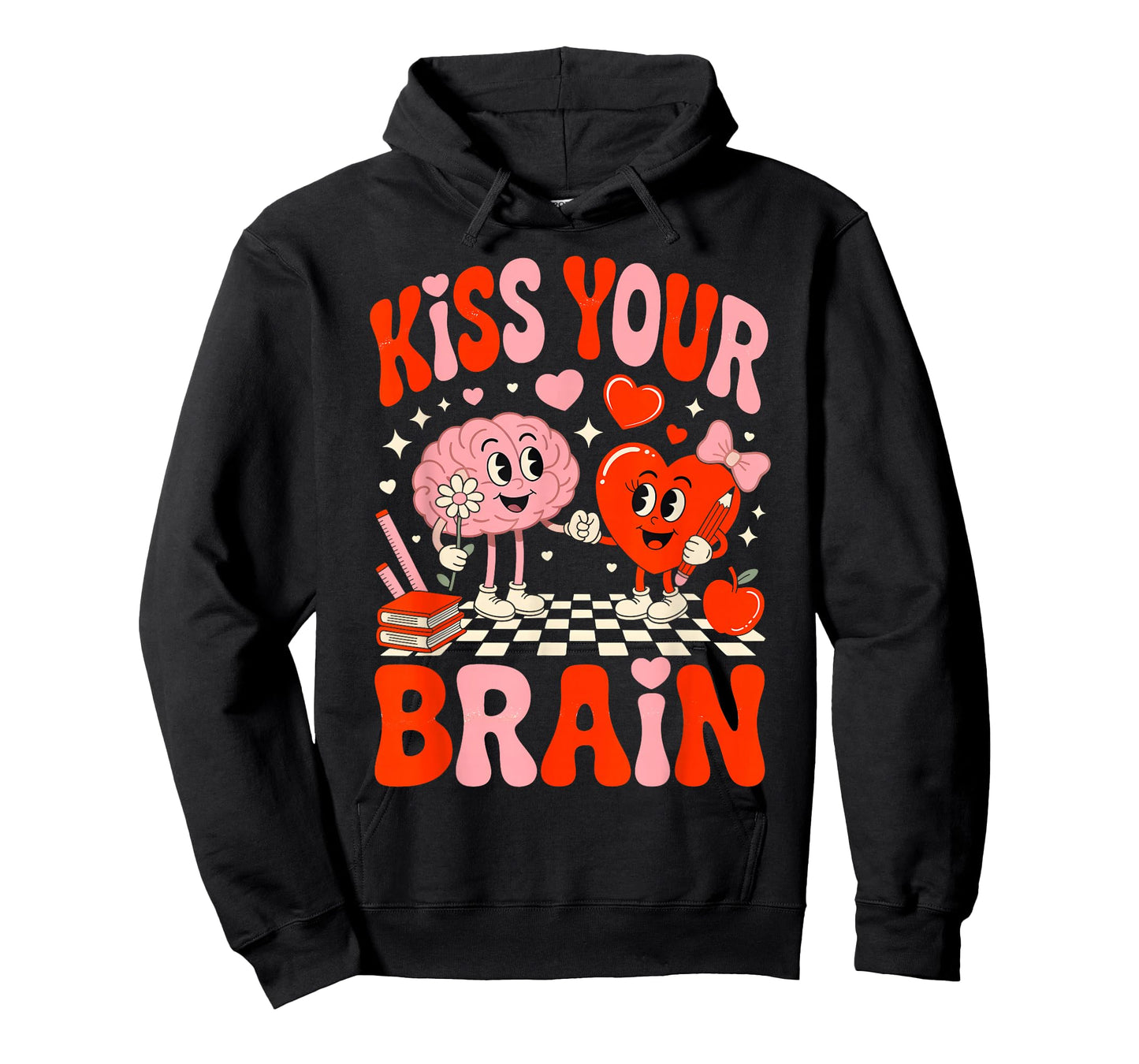 Kiss Your Brain Women Valentine's Day Retro School Counselor T-Shirt