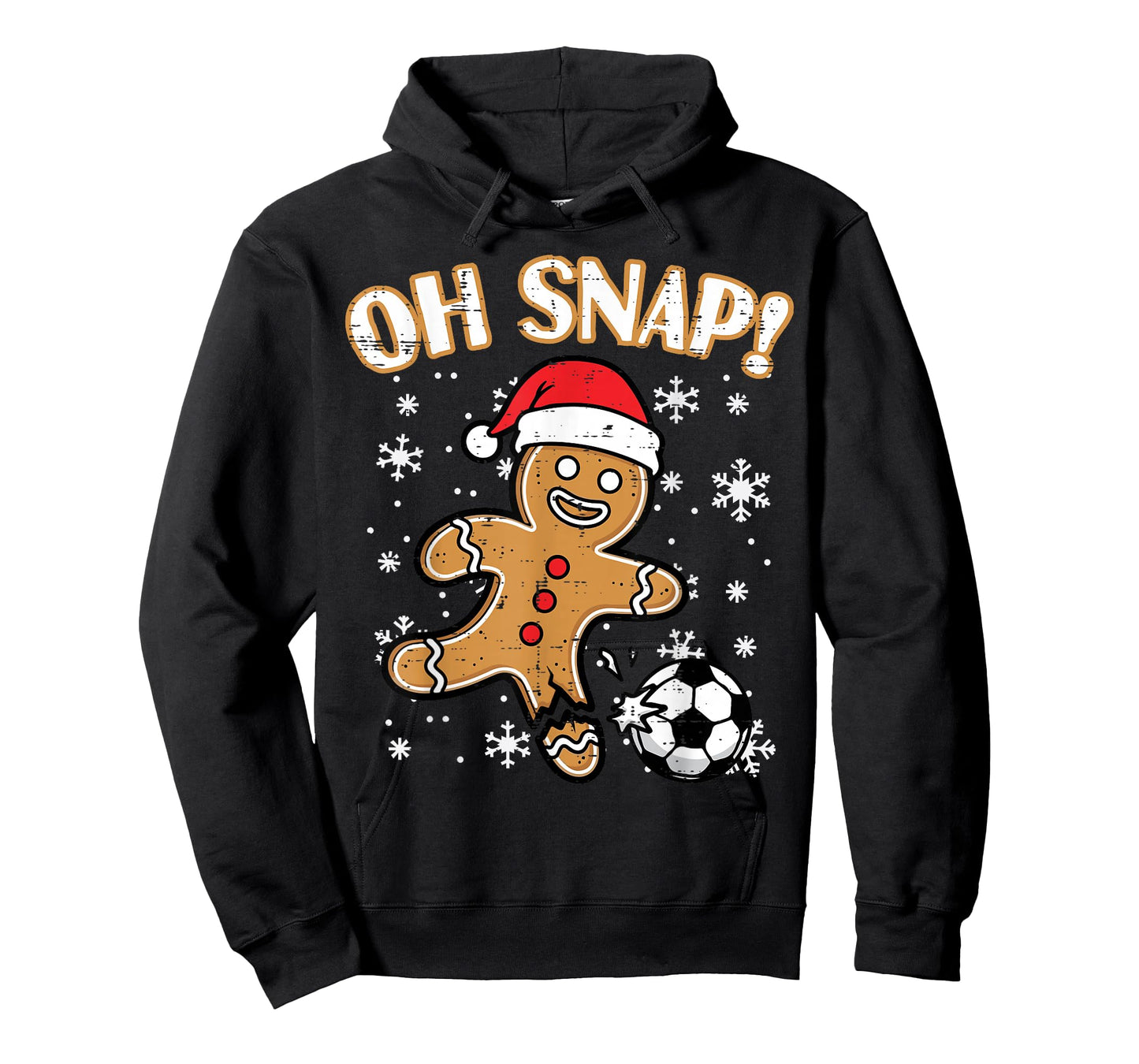 Christmas Gingerbread Soccer Oh Snap Funny Xmas Boys Kid Men T-Shirt