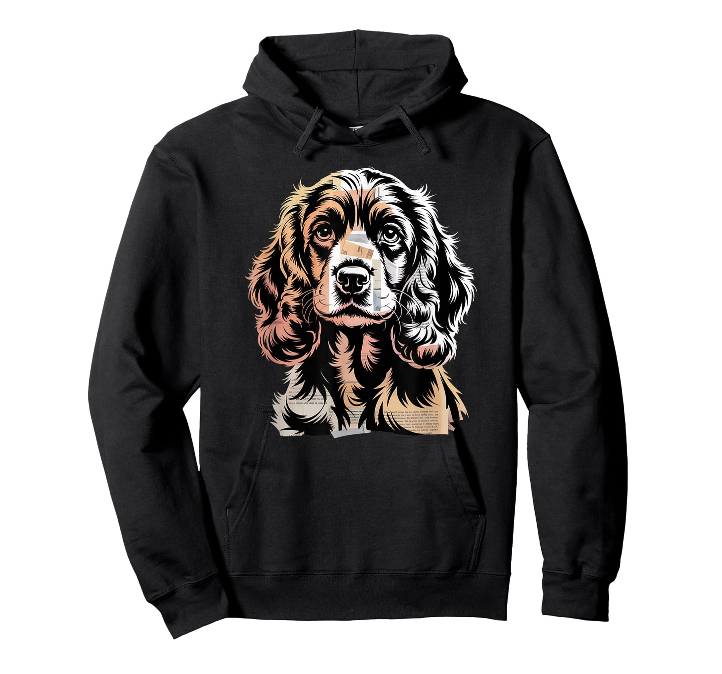 Newspaper Art English Cocker Spaniel T-Shirt