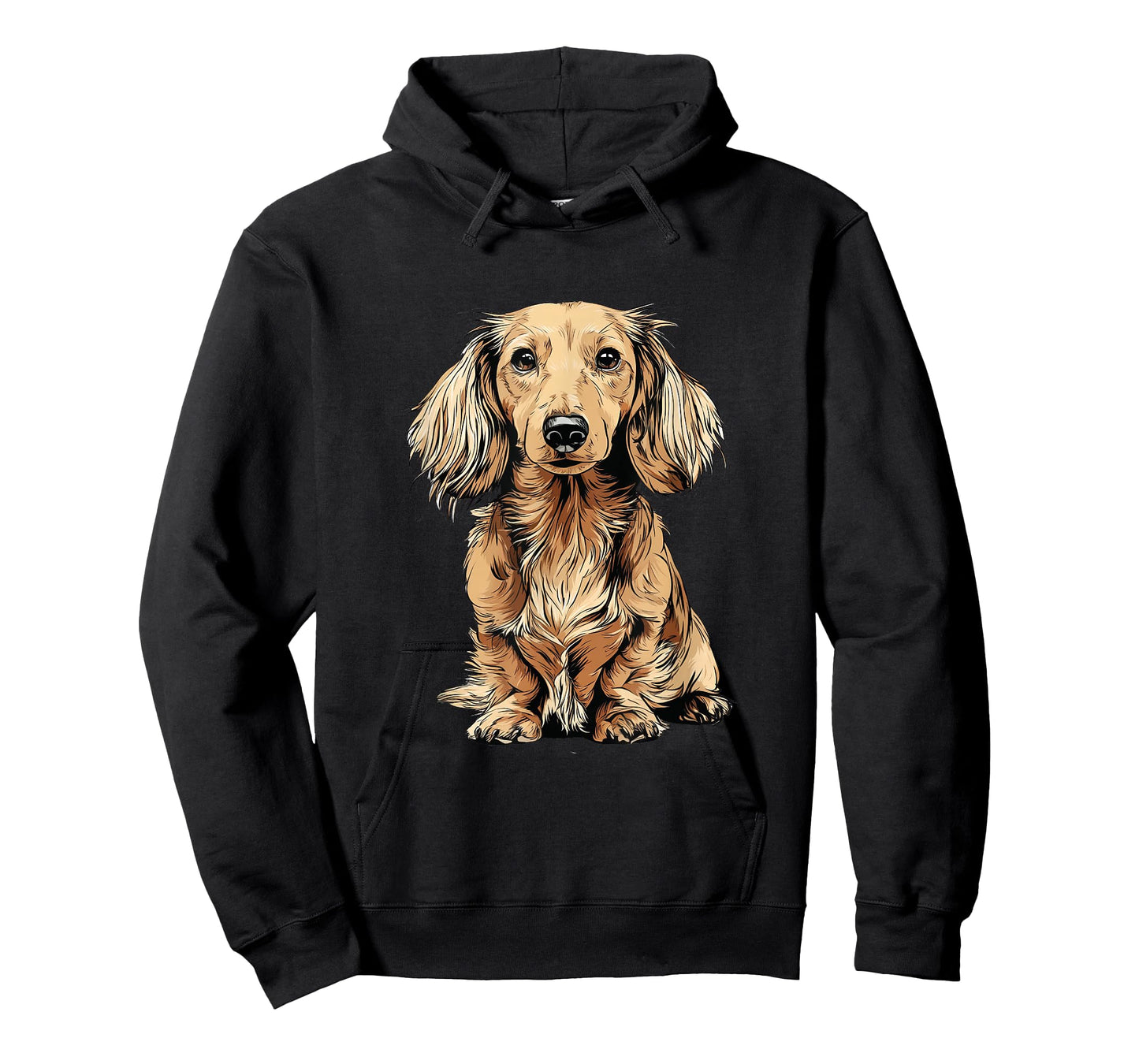 Blonde Long Hair Dachshund Dog Illustration T-Shirt