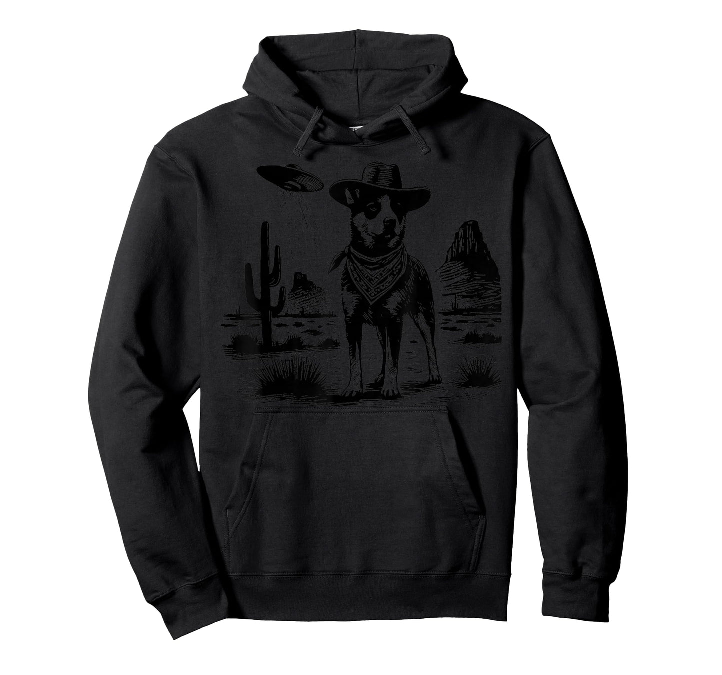 Vintage Heeler UFO Western Cowboy Australian Cattle Dog Mom T-Shirt