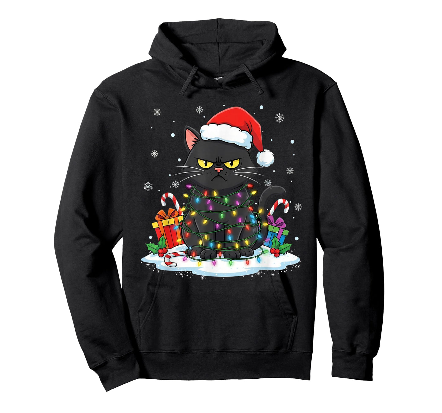 Funny Black Cat Christmas for Men Women Youth Girls T-Shirt