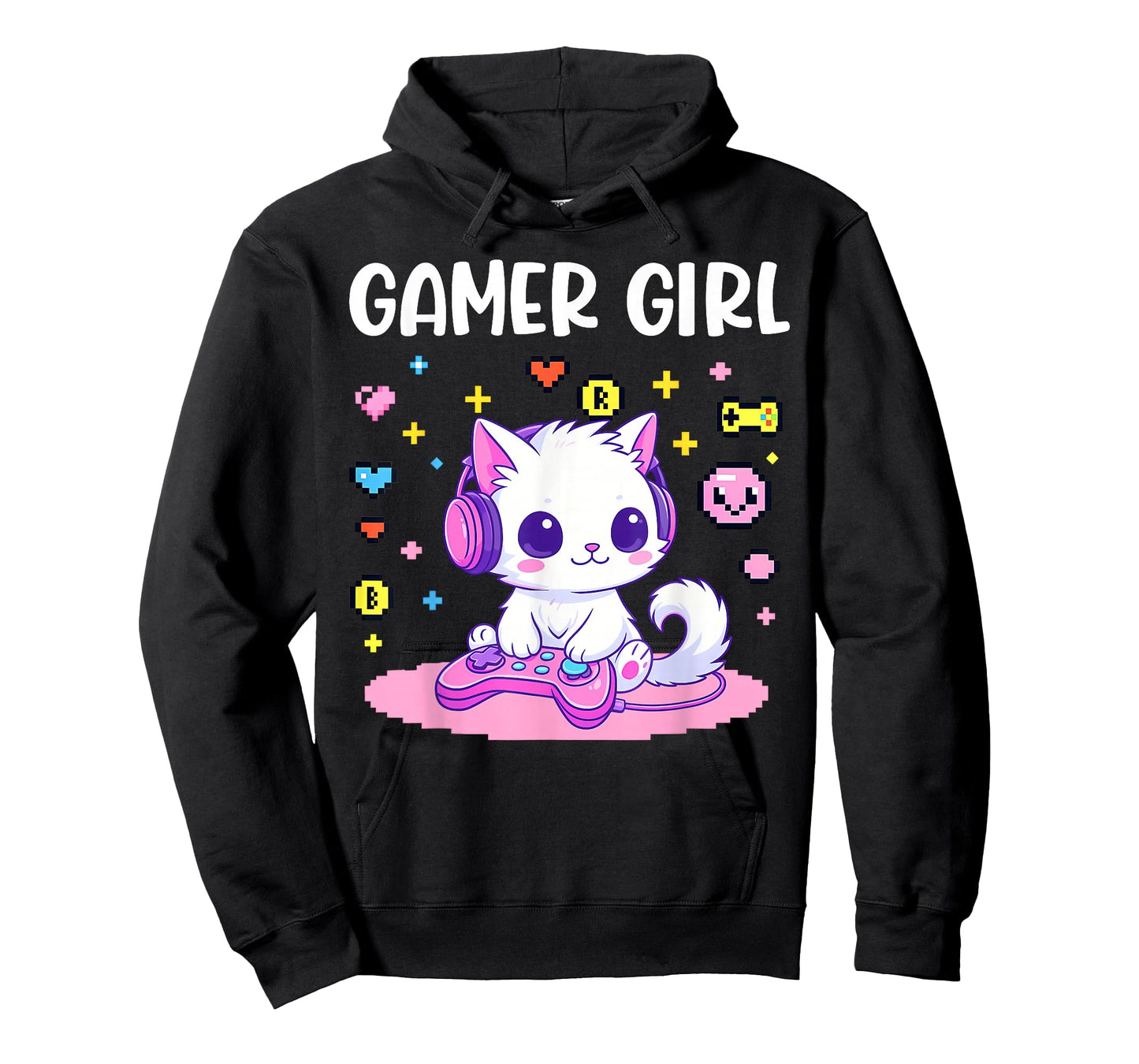 Gamer Girl Cat Gaming Cute Video Game Women Girls Cat Lover T-Shirt