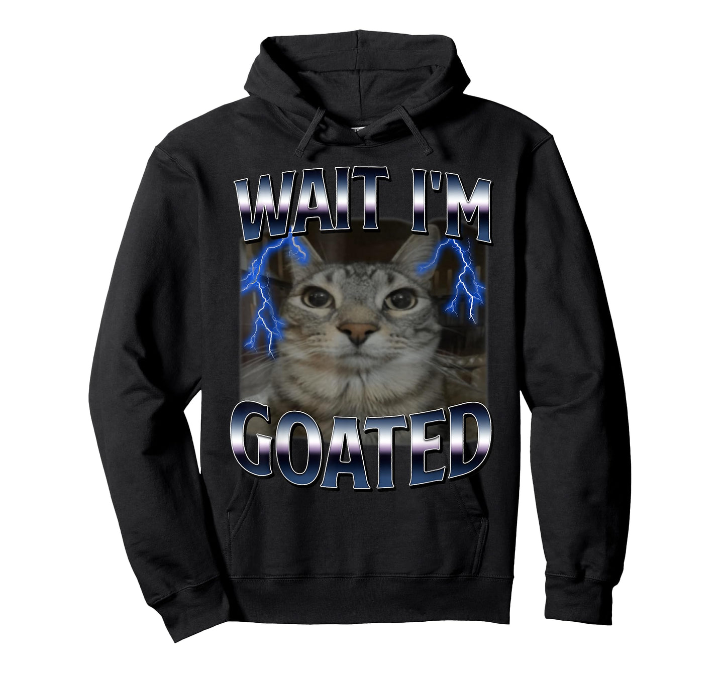 Wait I'm Goated Cat Funny Cat Meme Men Women Kids Graphic T-Shirt
