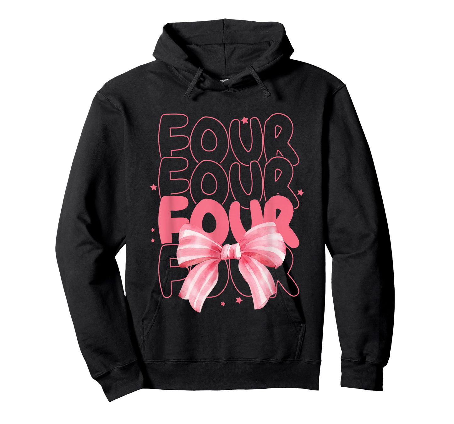 Four 4th Birthday Girls Coquette Bow 4 Years Old Fourth Bday T-Shirt