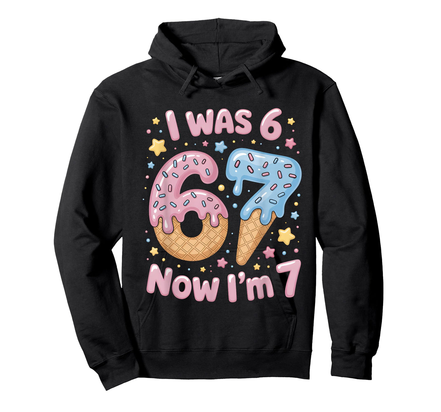 I was 6 Now I'm 7 Ice Cream 7th Birthday Celebration T-Shirt