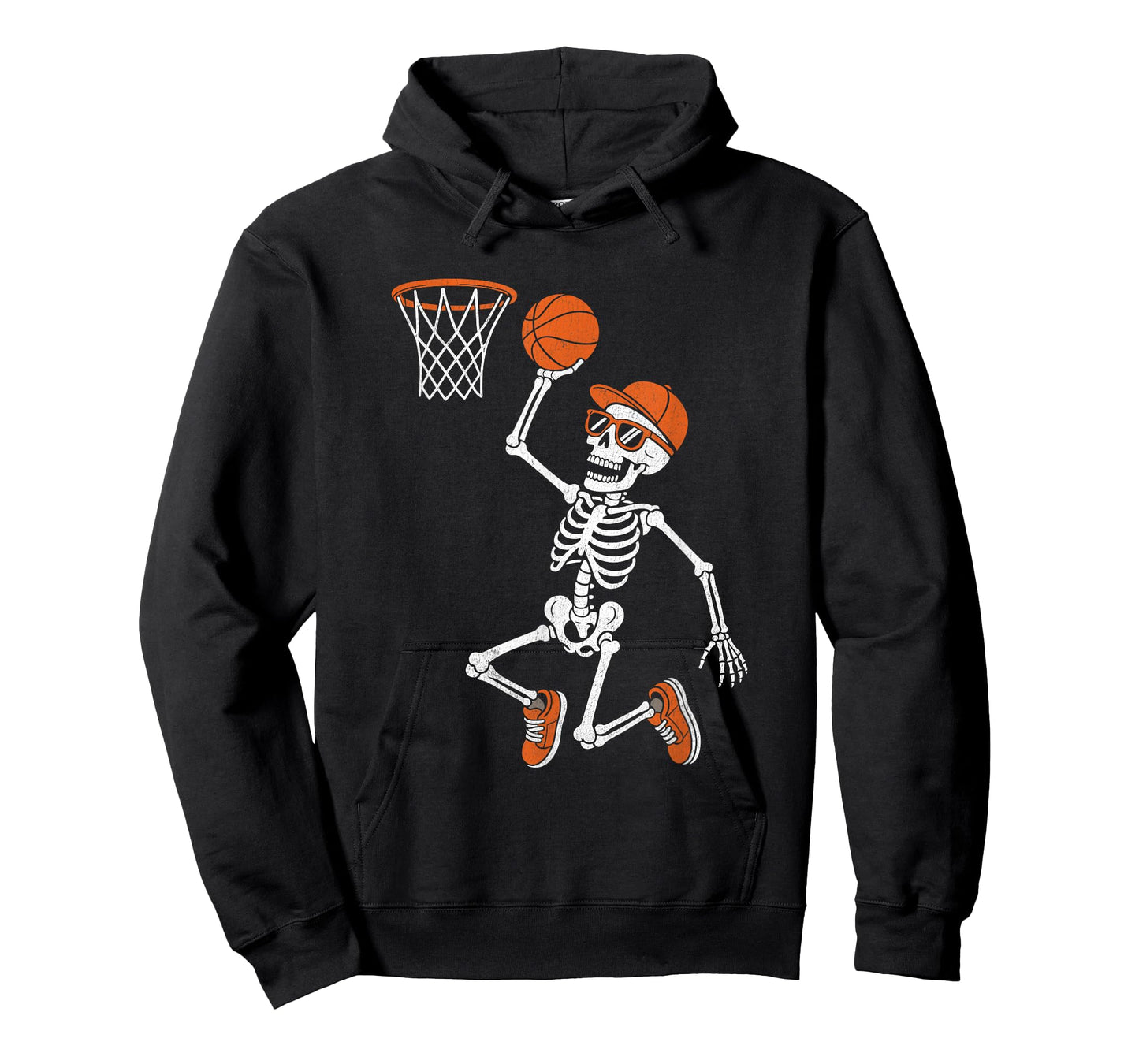 Halloween Skeleton Funny Basketball for Teens Boys Men T-Shirt