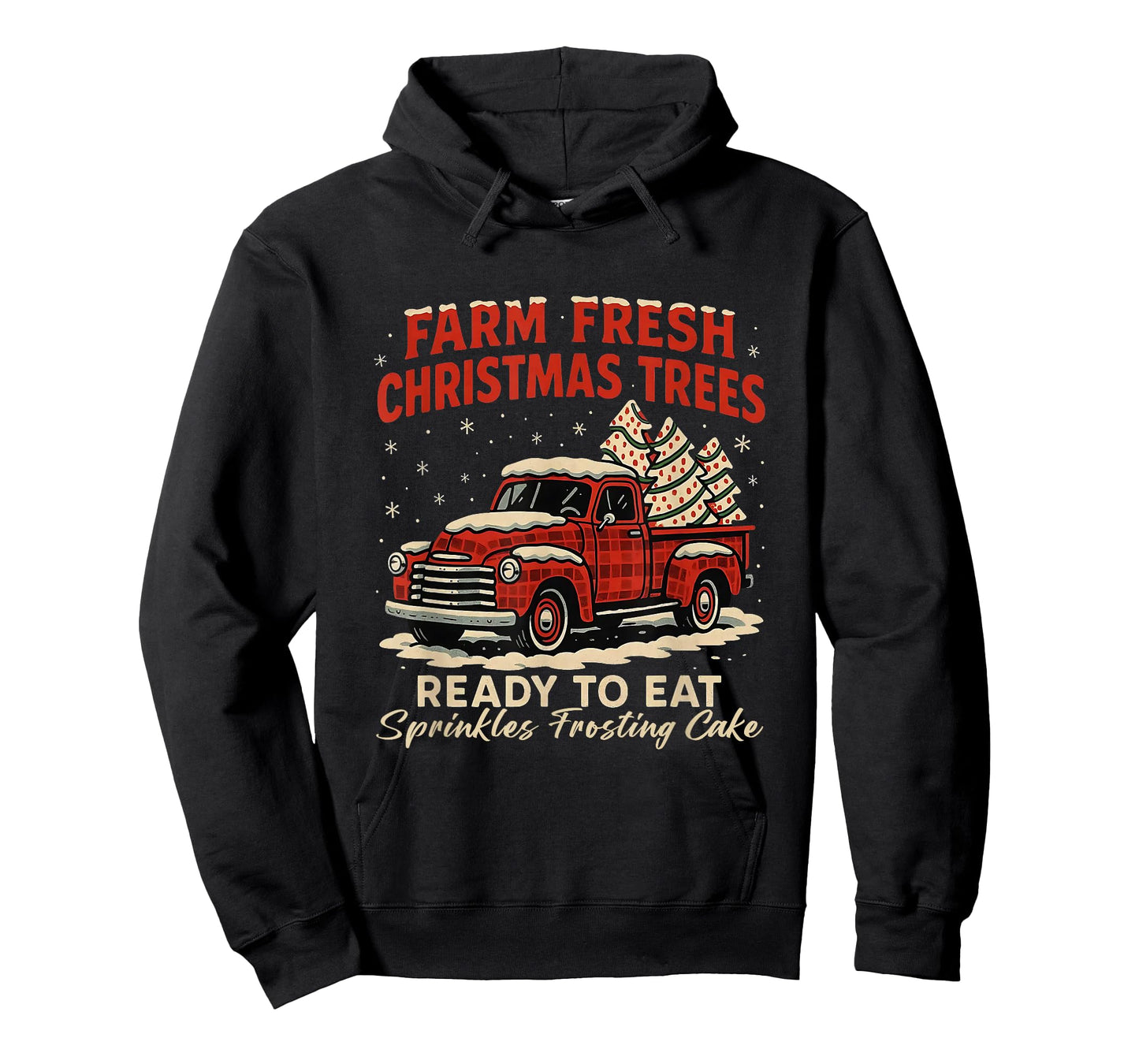 Retro Farm Fresh Debbie Christmas Cake Red Truck Holiday T-Shirt