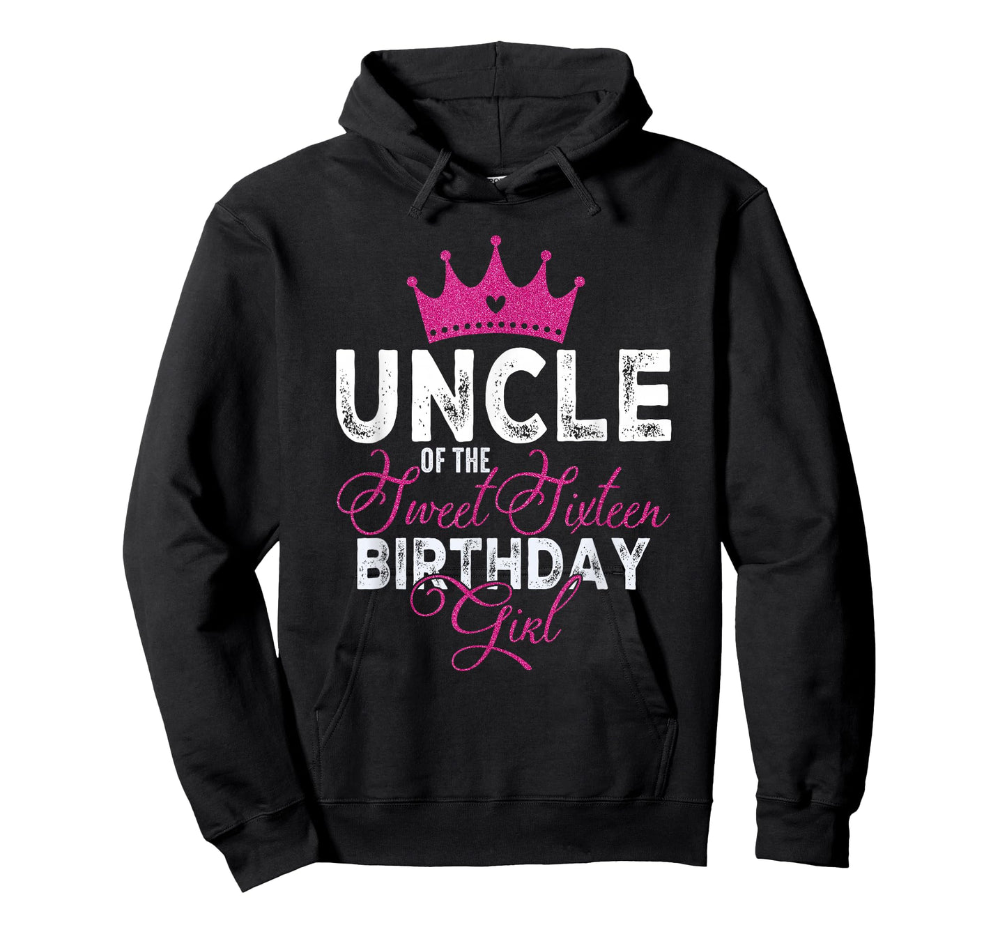 Uncle of The Sweet Sixteen Bday Girl 16th Pink Crown T-Shirt