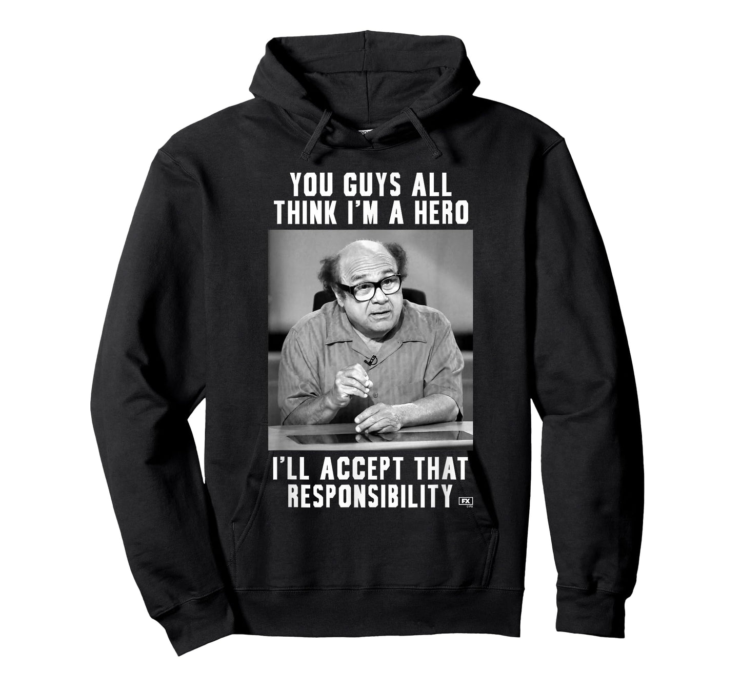 It's Always Sunny Frank The Hero Black and White Photo TV T-Shirt