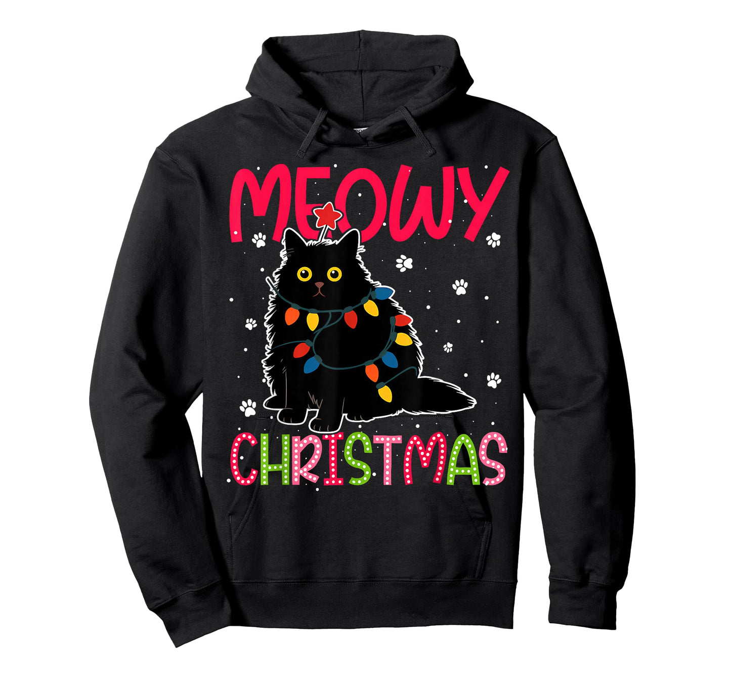 Meowy Catmas Santa Hat Cute Kitten Christmas Cat Lover T-Shirt