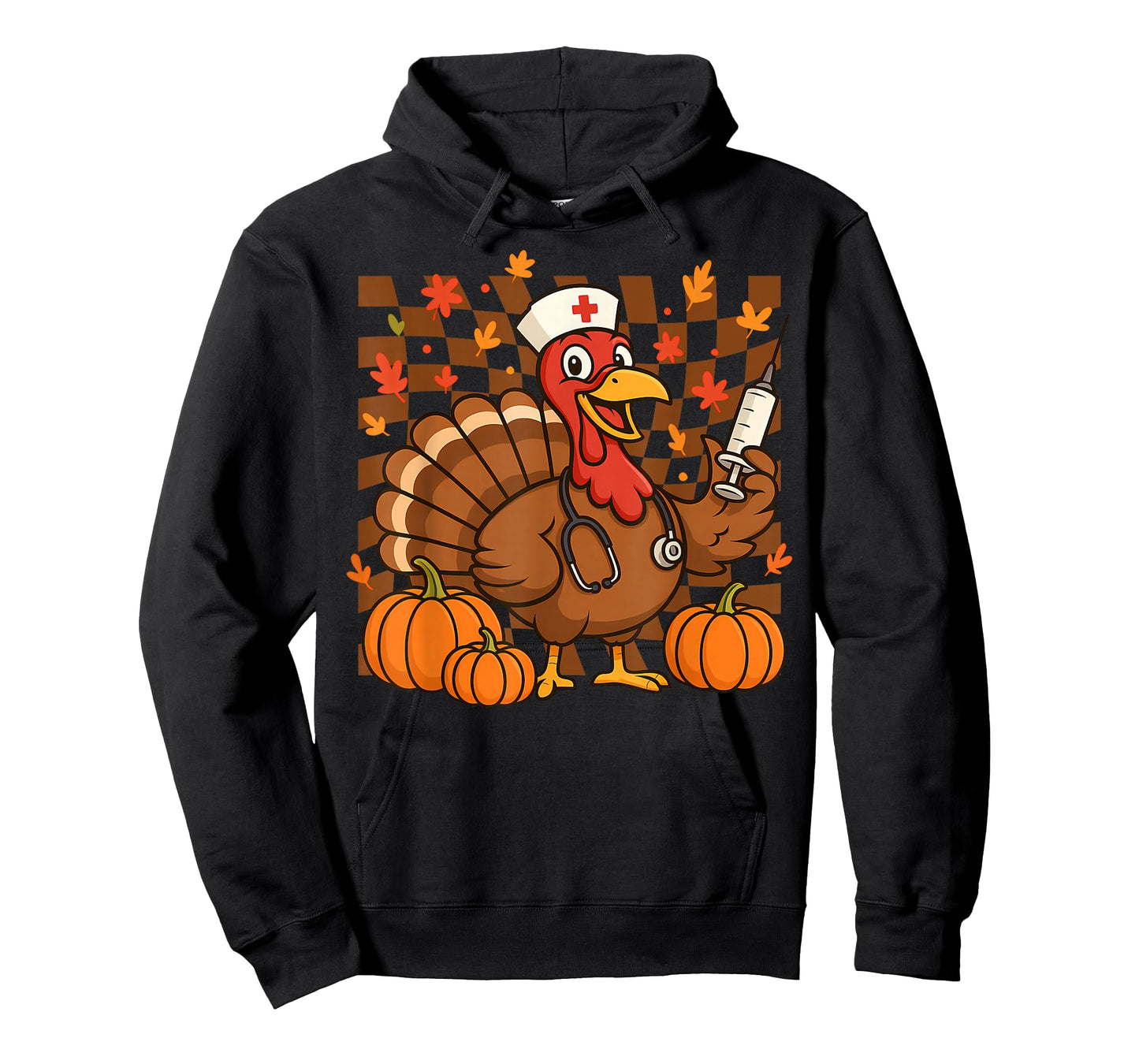 Thanksgiving Turkey Nurse Syringe Fall Scrub Top Women Men T-Shirt