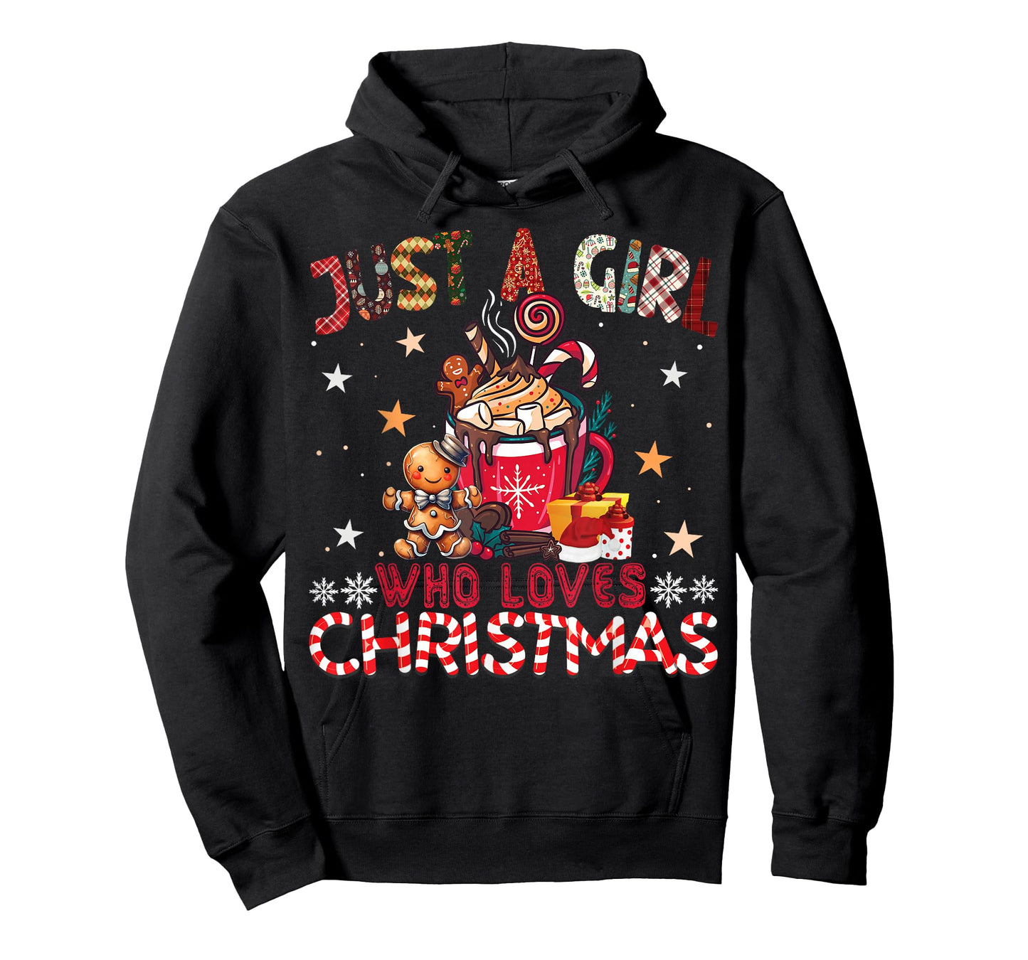 Just A Girl Who Loves Christmas Hot Cocoa Bar Xmas T-Shirt