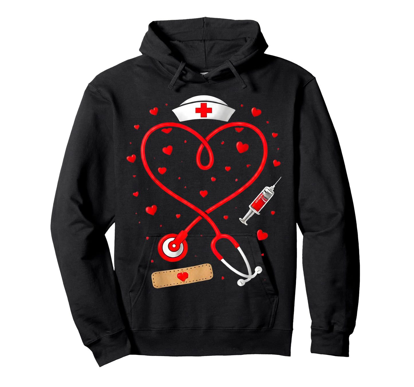 Cute Stethoscope Heart Design for Nurse Valentine Days Nurse T-Shirt