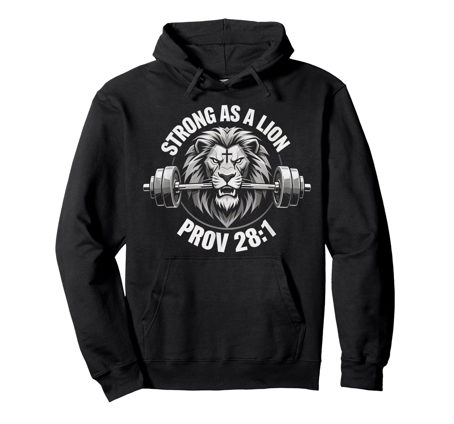 Christian Lion Gym Bodybuilding Bible Verse Proverbs 28:1 T-Shirt