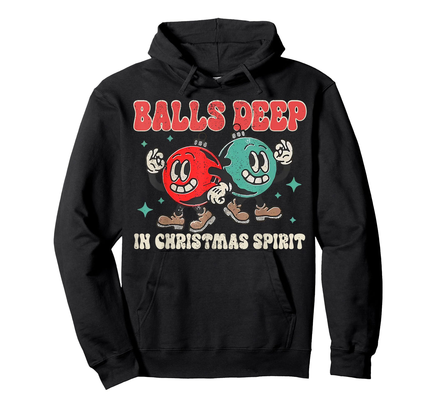 Balls Deep in Christmas Spirit Christmas Humorous Festive T-Shirt
