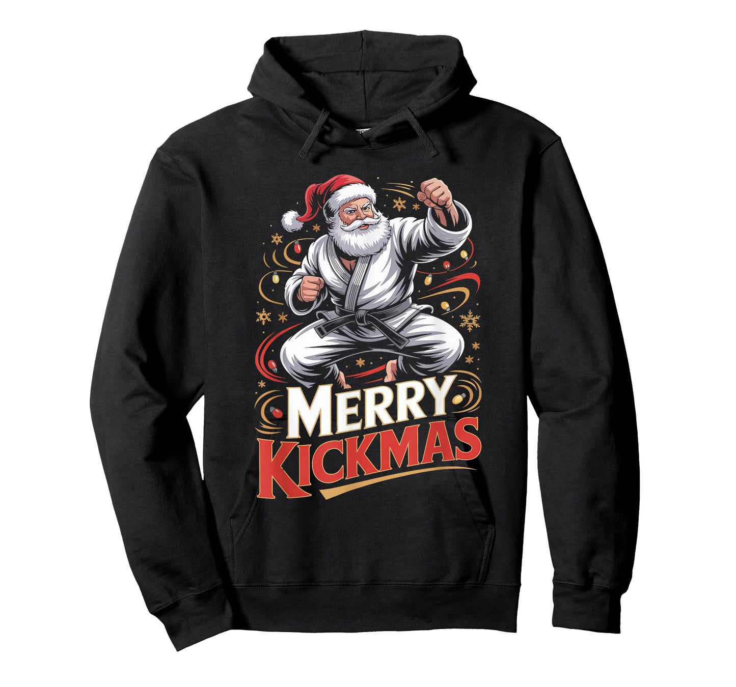 Santa MMA Karate Merry Kickmas Ugly Christmas Jiu Jitsu T-Shirt