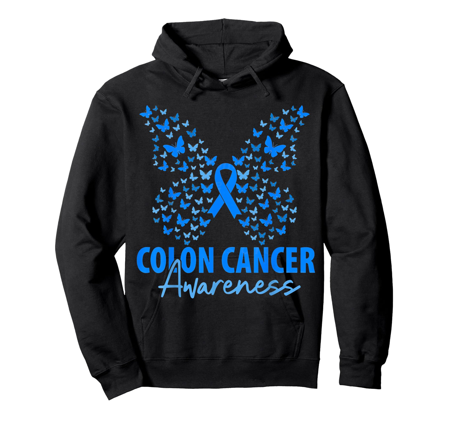 Colorectal Colon Cancer Awareness Blue Ribbon Butterfly T-Shirt