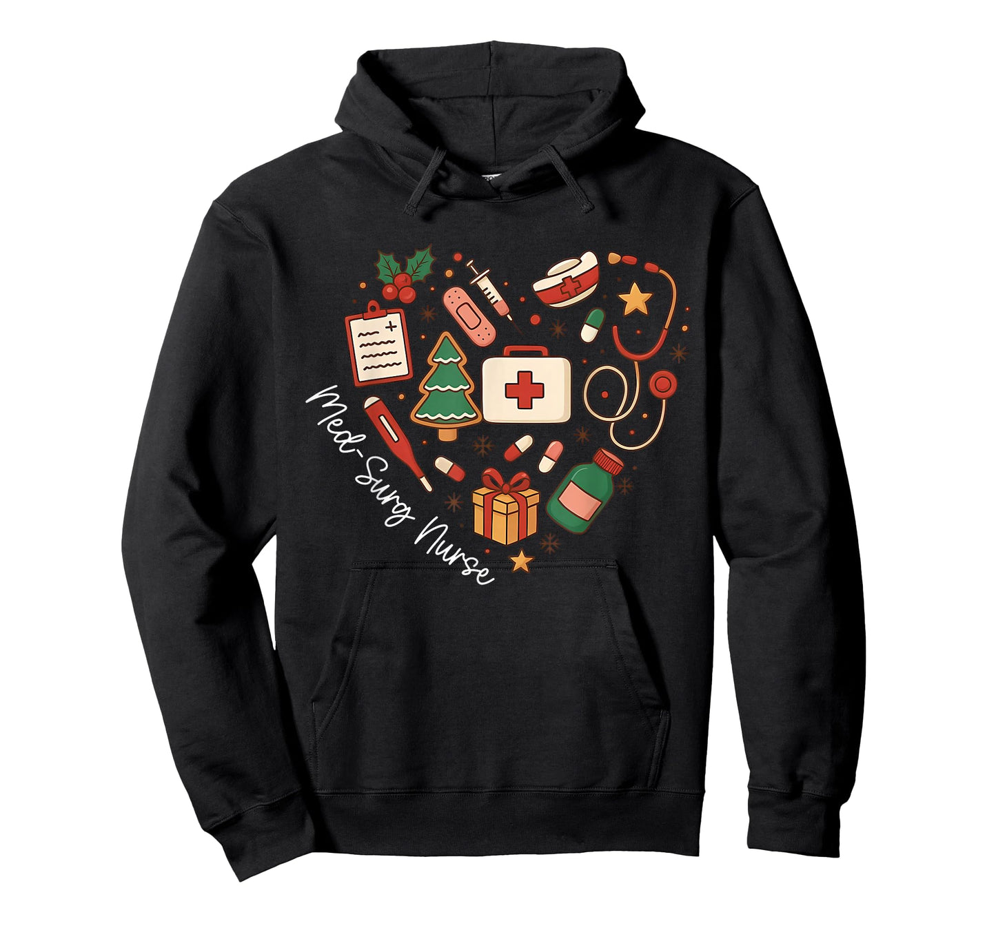 Christmas Med Surg Nurse Cute Heart Nursing Medical Surgical T-Shirt