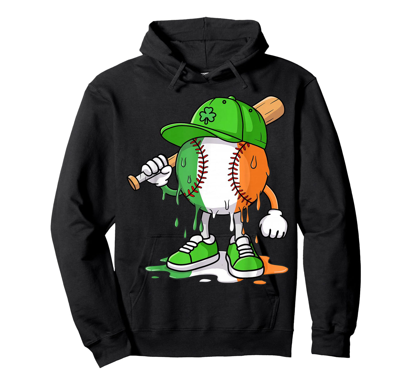 Boys St Patricks Day Kids Baseball Player Ice Cream Drip T-Shirt
