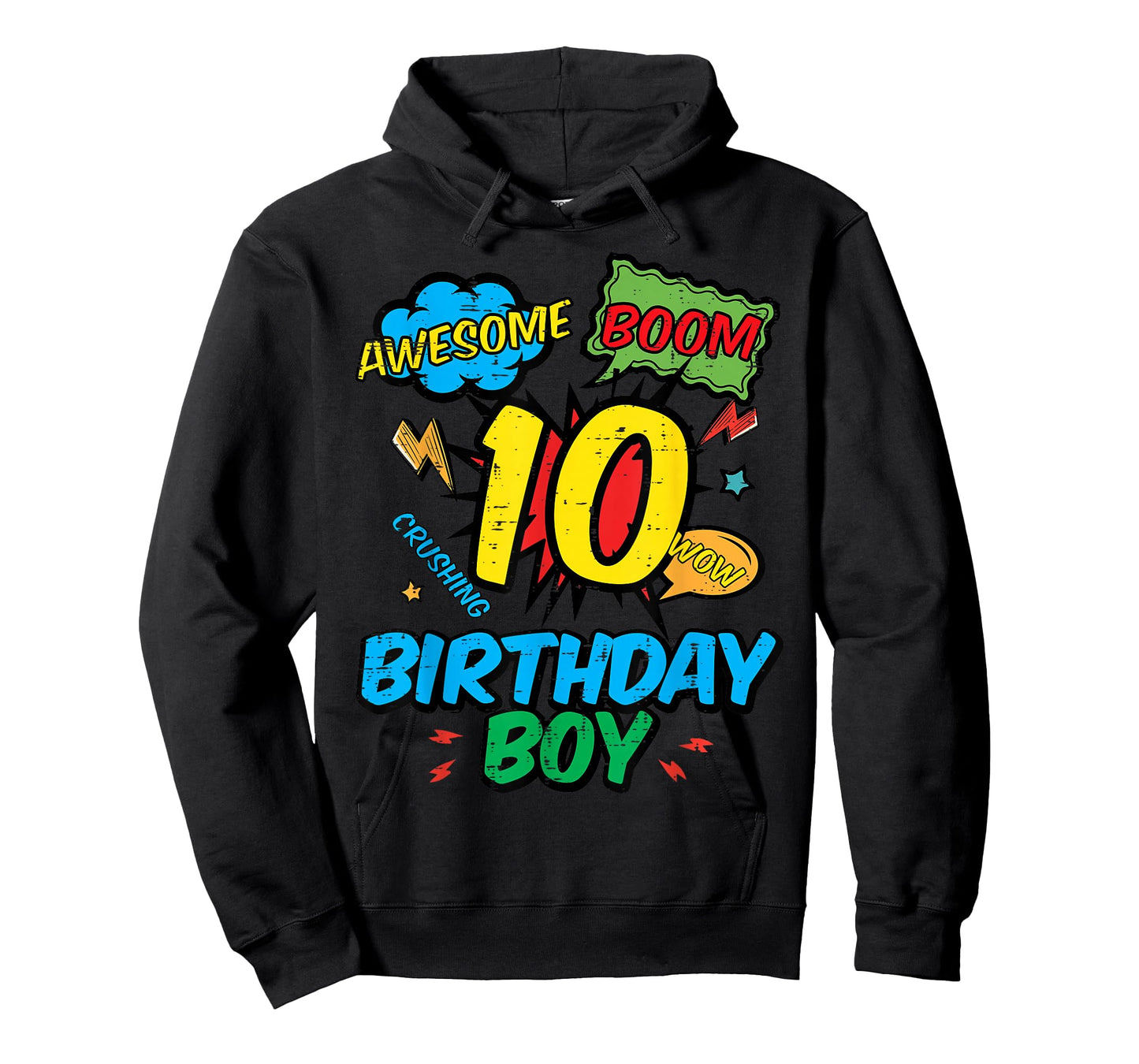 10 Birthday Boy Comic 10th Bday Superhero Party Boys Kids T-Shirt