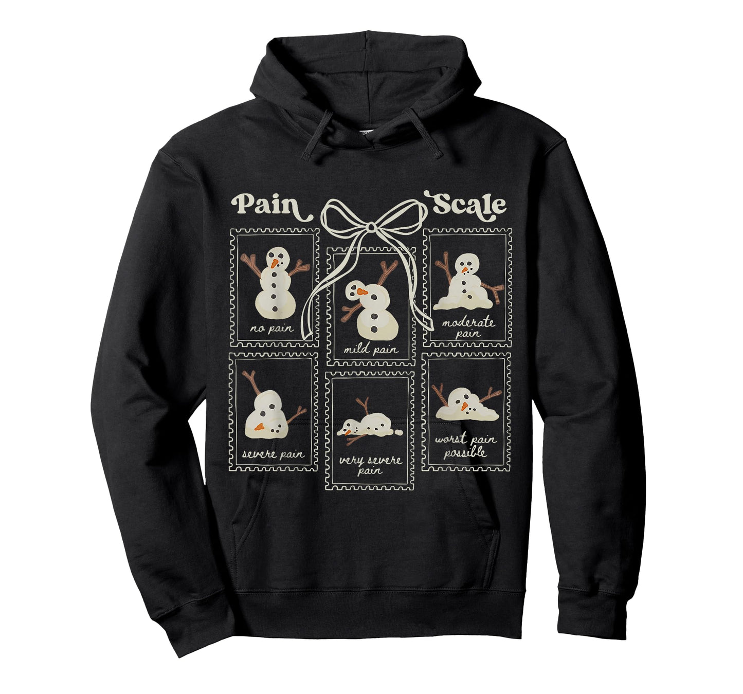 Preppy Coquette Pain Scale Stamps Snowmen Trauma ER Nurses T-Shirt