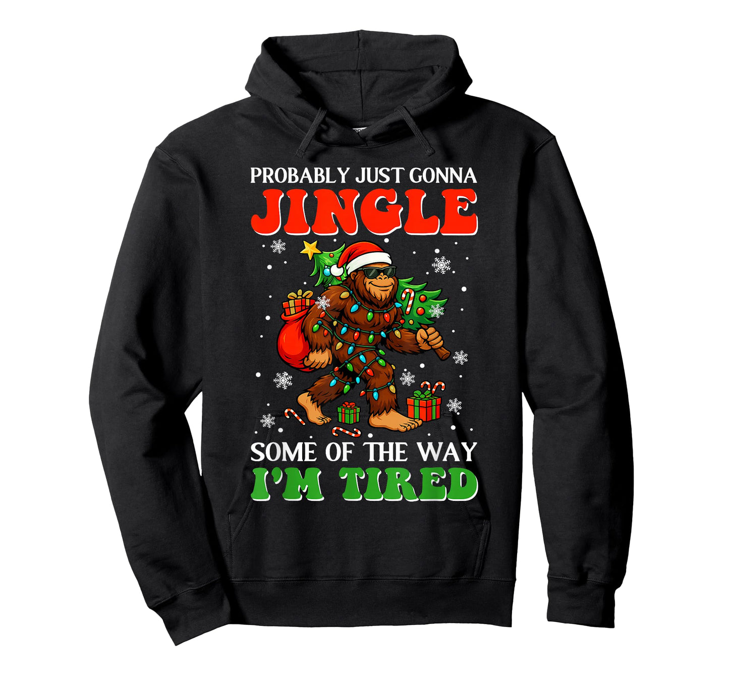 Some of The Way Santa Bigfoot Christmas Tree Xmas Lights T-Shirt