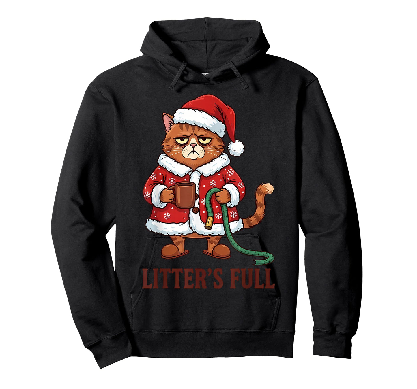 Litter’s Full Funny Cat Lovers Christmas Xmas Cat Meme T-Shirt