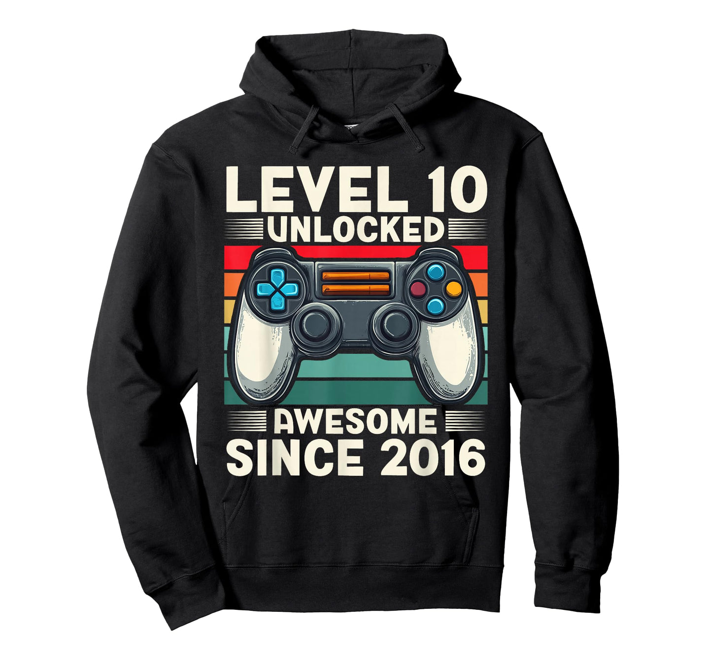 Level 10 Unlocked Awesome Since 2016 10th Birthday Gaming T-Shirt