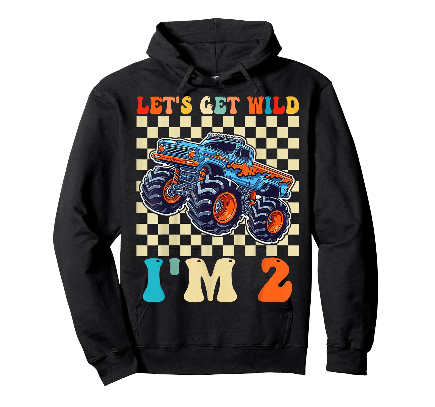 Birthday Wild Monster Truck 2 Year Old Boys 2nd Bday Kids T-Shirt