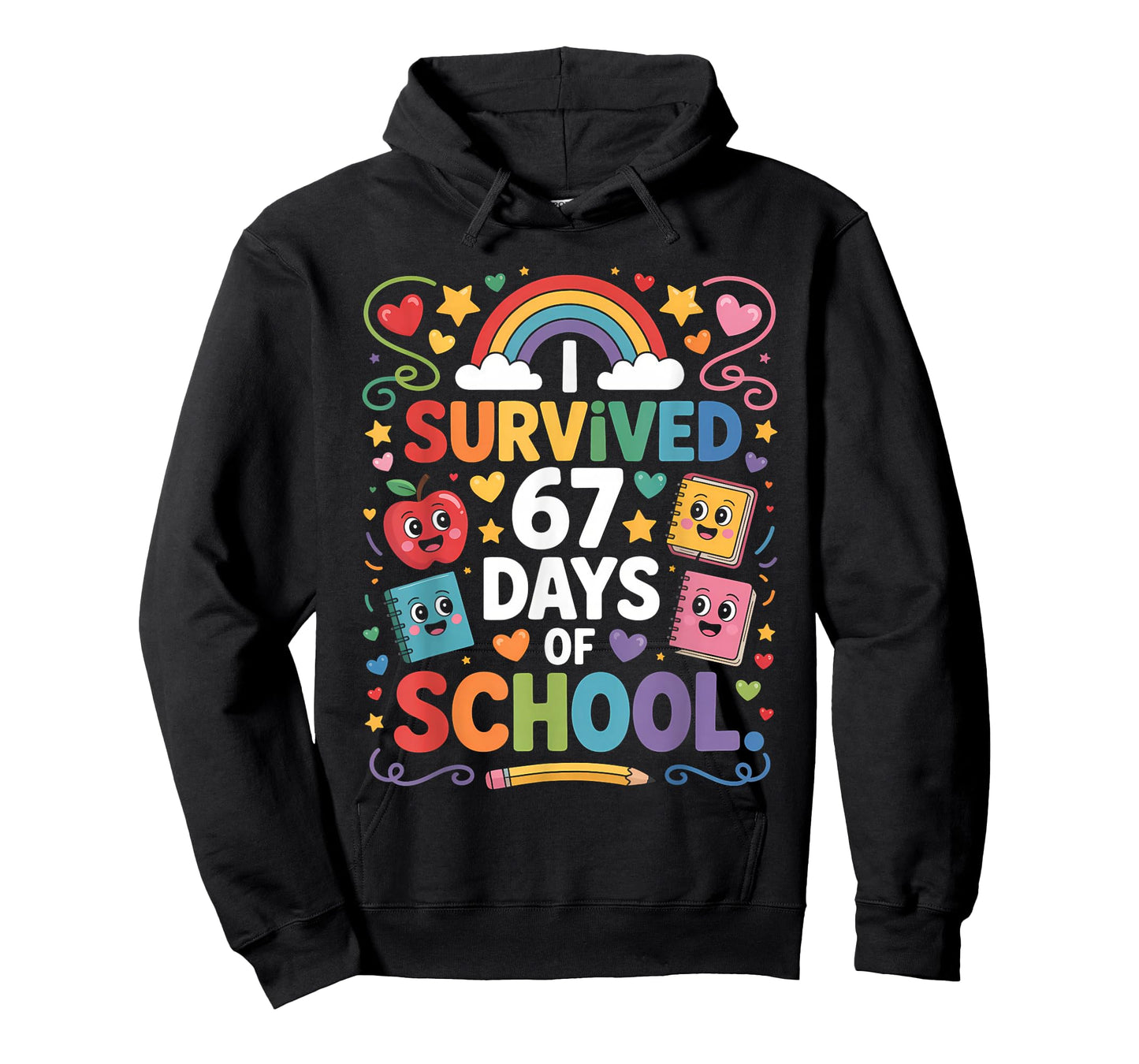 67th Day Rainbow Teacher I Survived 67 Days of School T-Shirt