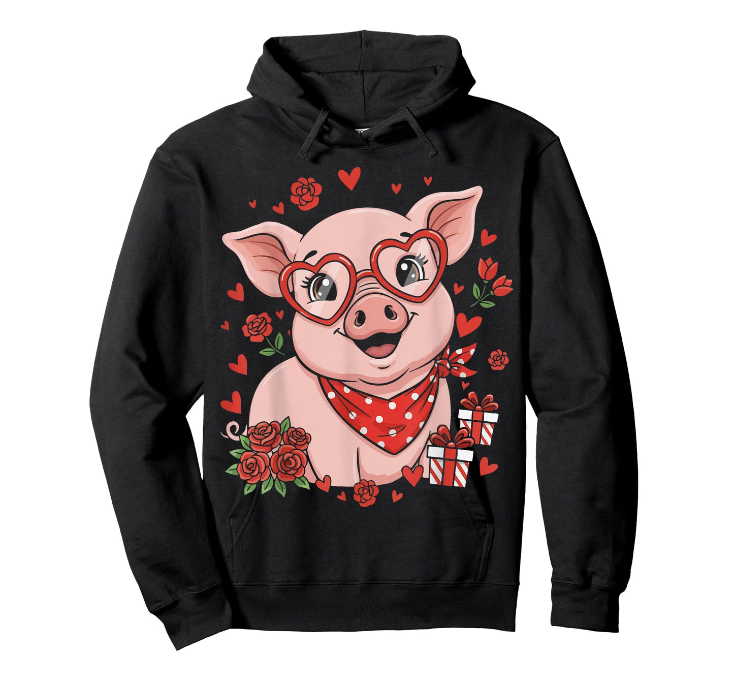 Pig Cute Farm Animal Sunglasses Heart Love Valentine T-Shirt