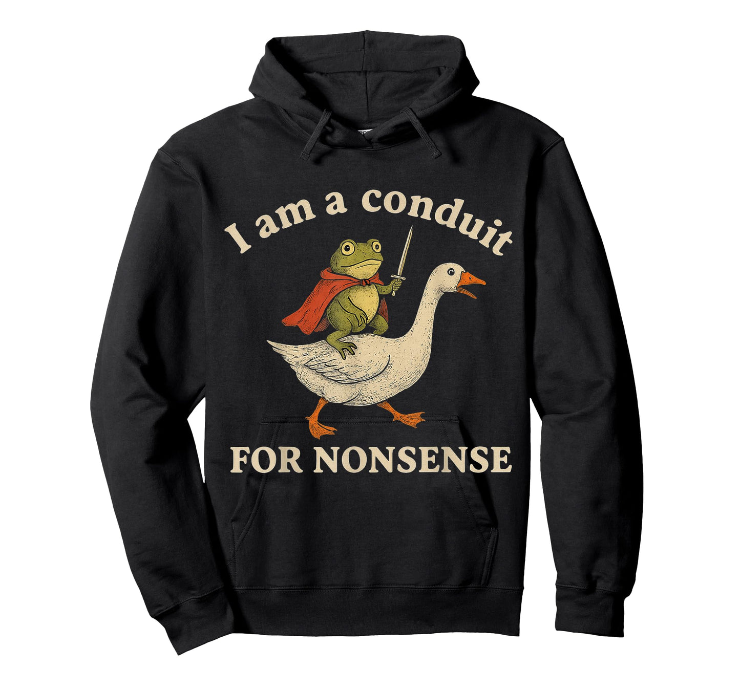I Am a Conduit for Nonsense Silly Toad Riding Goose Meme T-Shirt