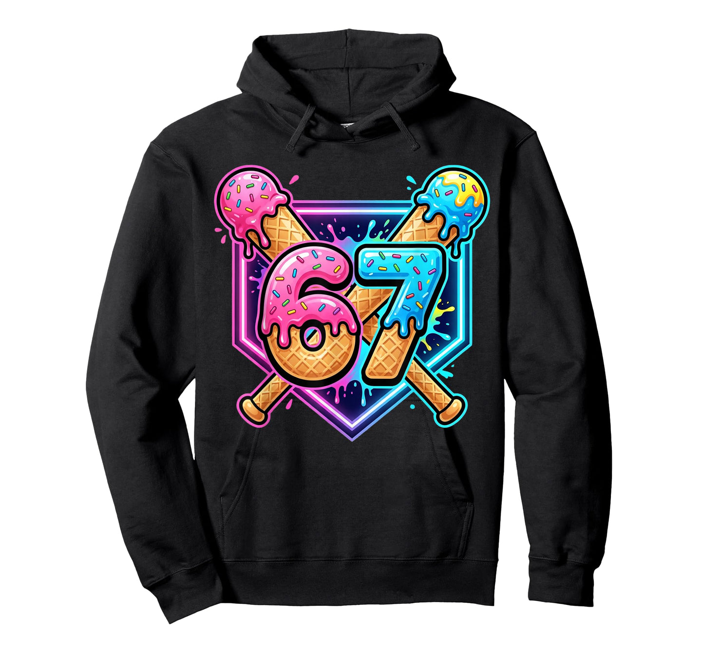 Baseball 67 Ice Cream Drip Six Seven Boys Funny Meme T-Shirt