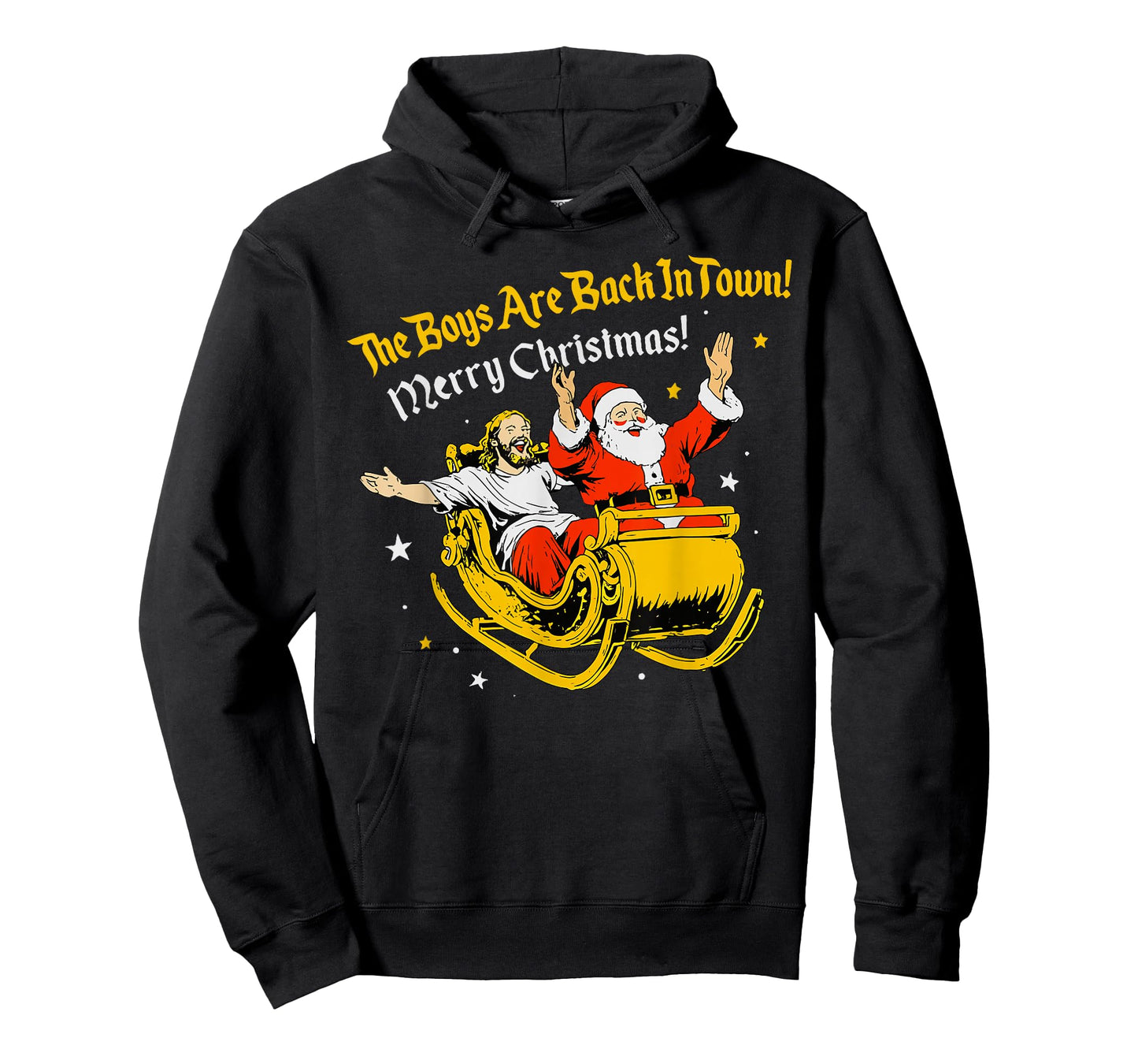 Jesus and Santa Claus Christmas Xmas Town OUS Saying T-Shirt