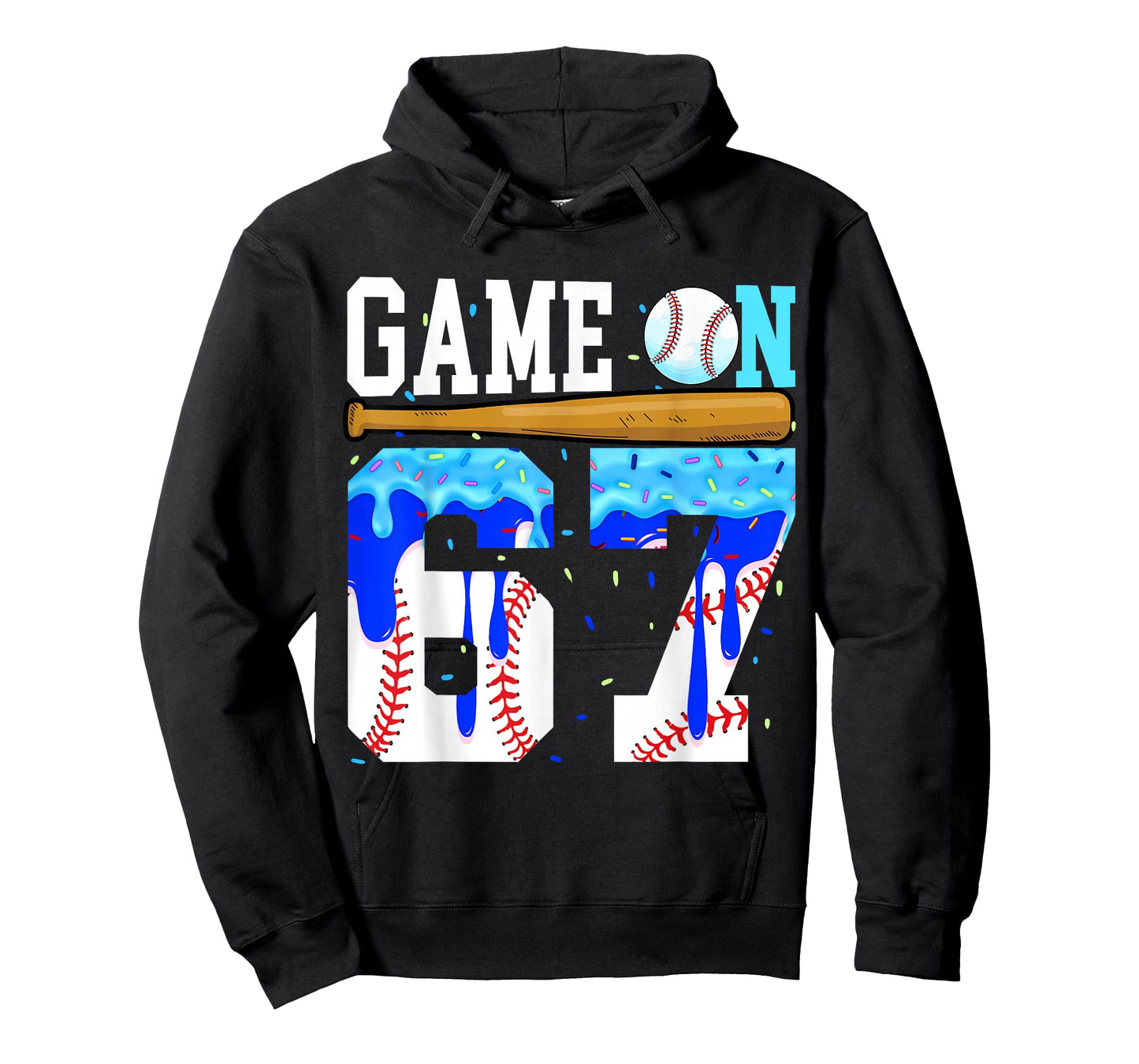 Game On 67 Baseball Drip Six Seven Meme 6 7 Birthday Boy Kid T-Shirt