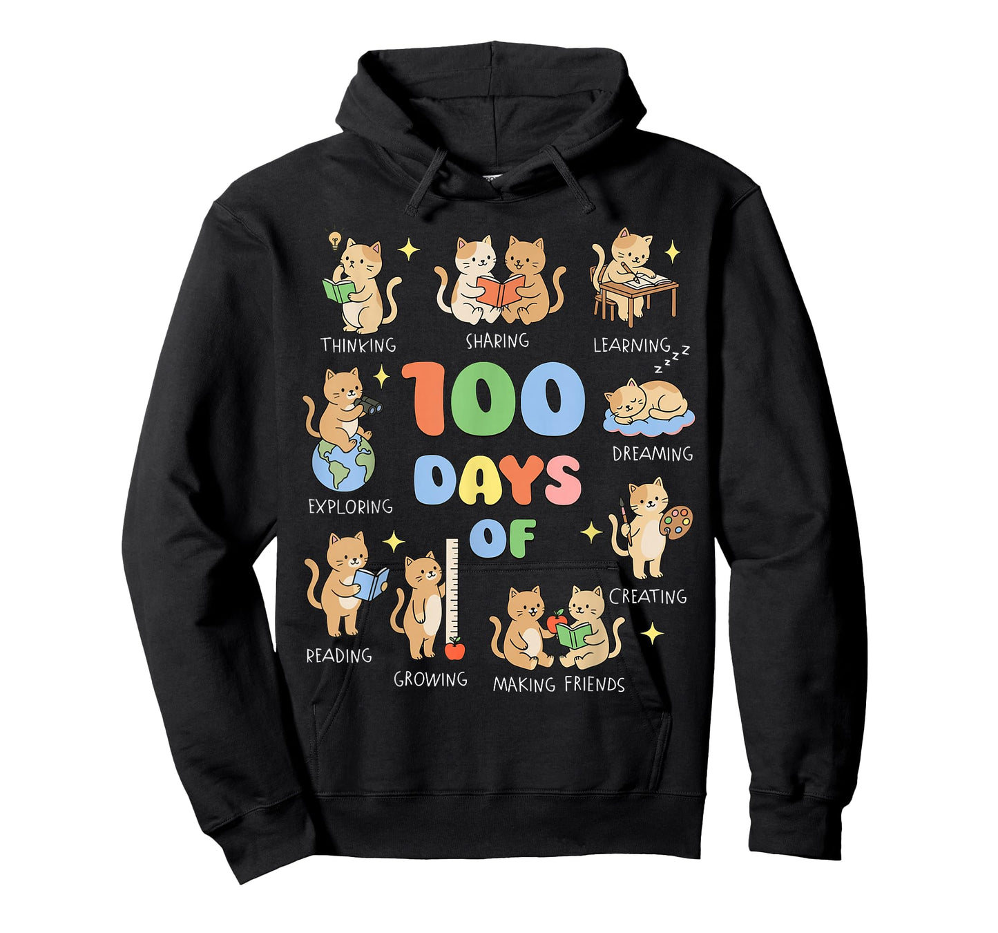 100 Days of School Cat for Teacher 100th Day of School Kids T-Shirt