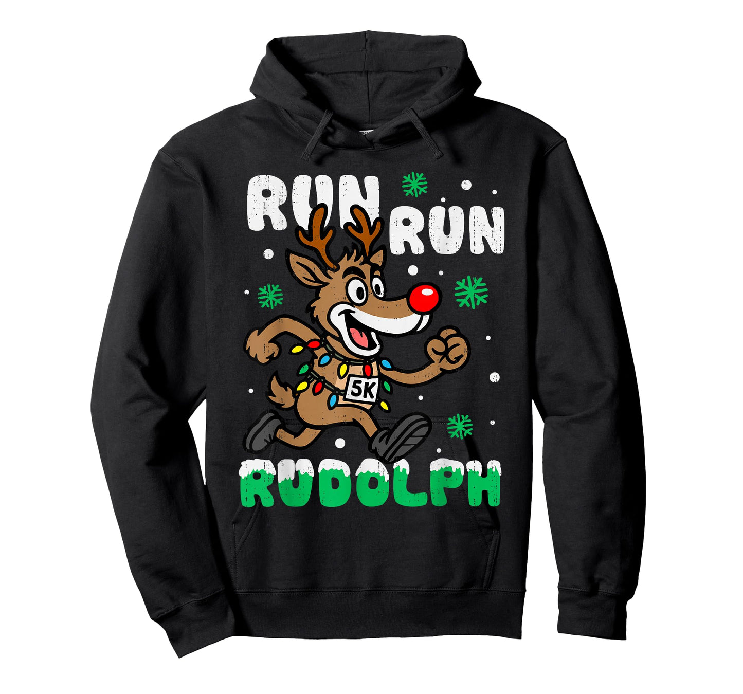 Funny Reindeer Running Christmas Run Runner Men Women Kids T-Shirt