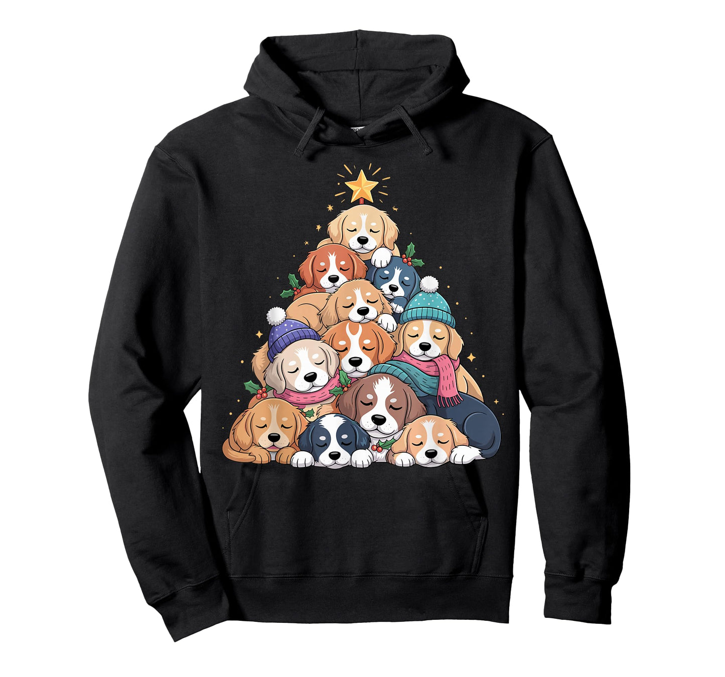 Cute Dog Puppy Christmas Tree for Family Men Women Kids T-Shirt