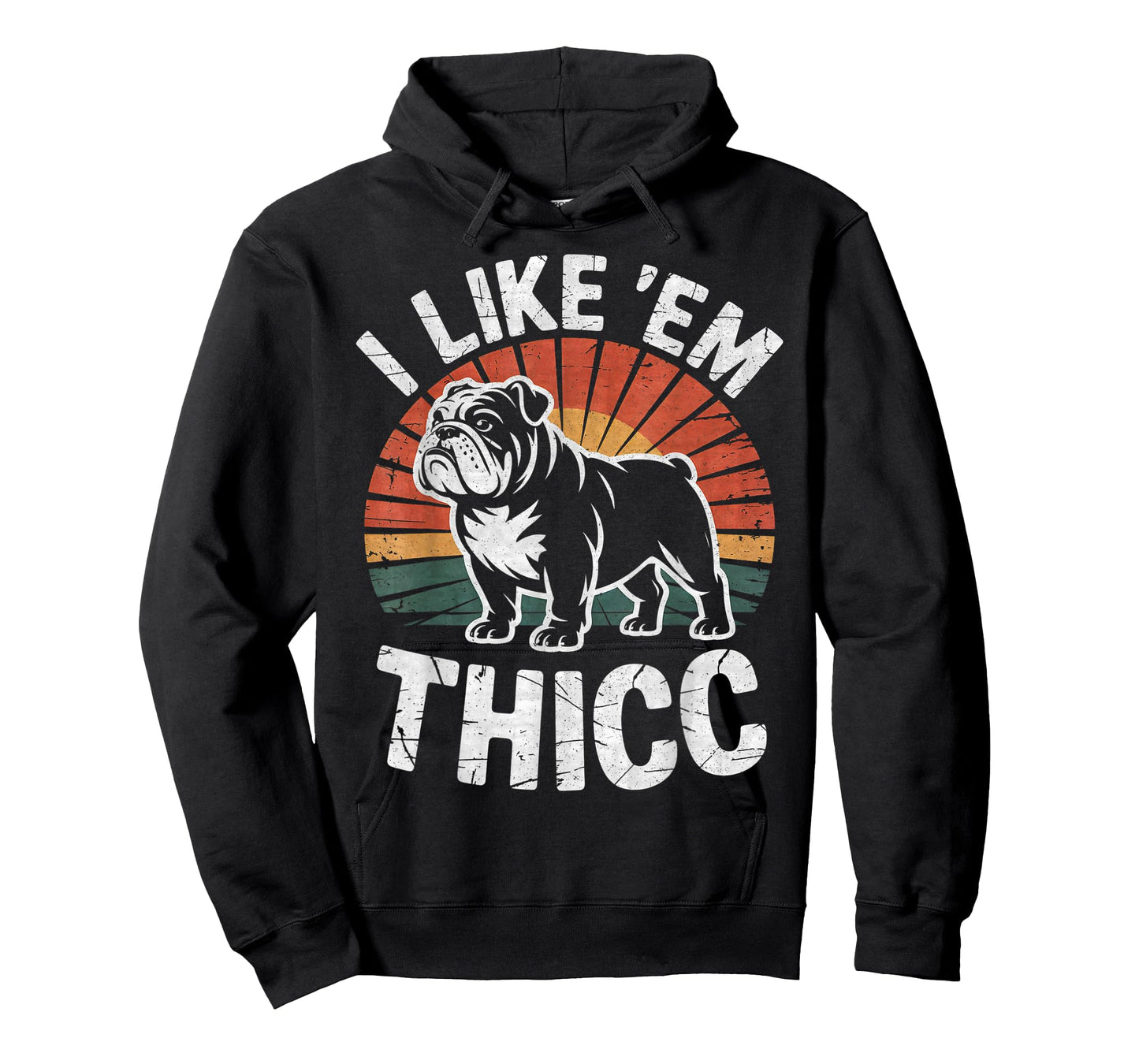 Funny English Bulldog I Like Em Thicc Dog Silhouette T-Shirt