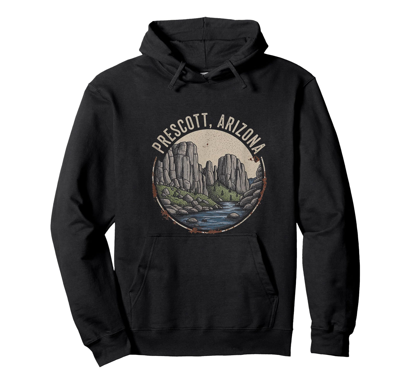 Vintage Prescott Arizona Drawing Art Design T-Shirt