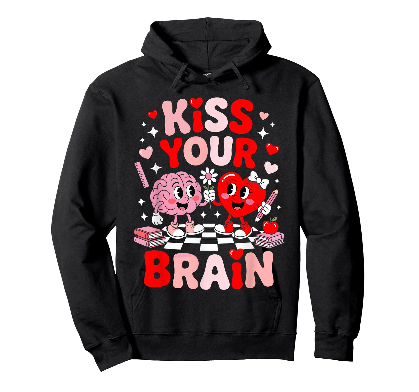 Kiss Your Brain Women Valentine's Day Retro School Counselor T-Shirt